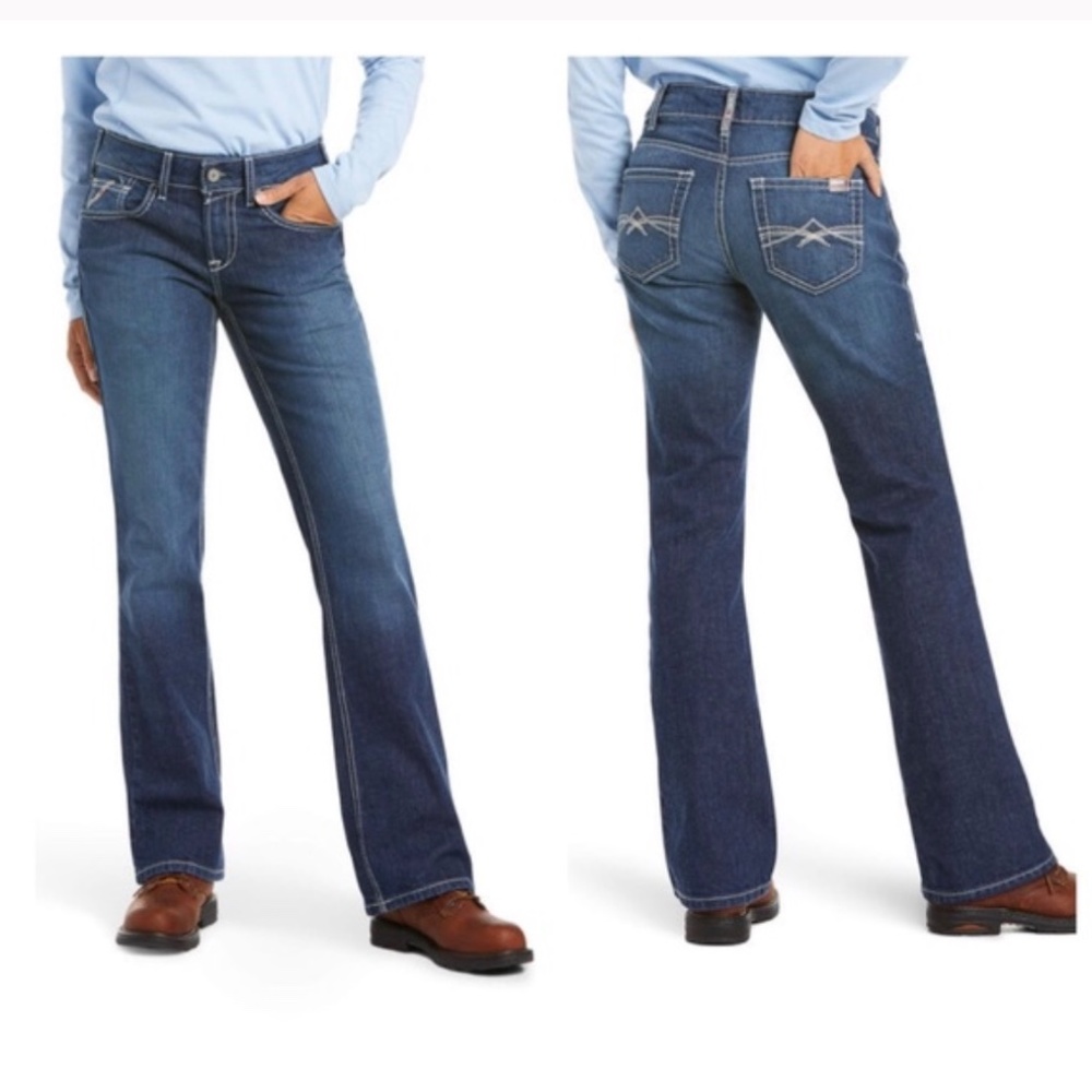 Ariat FR Durastretch crossing bootcut blue jeans
